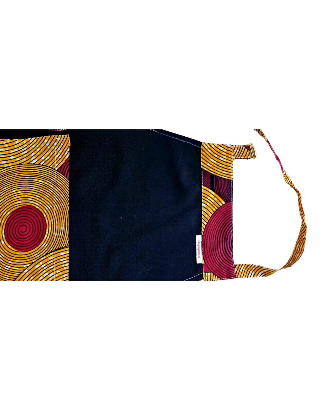 Black African Apron with Wax Circles