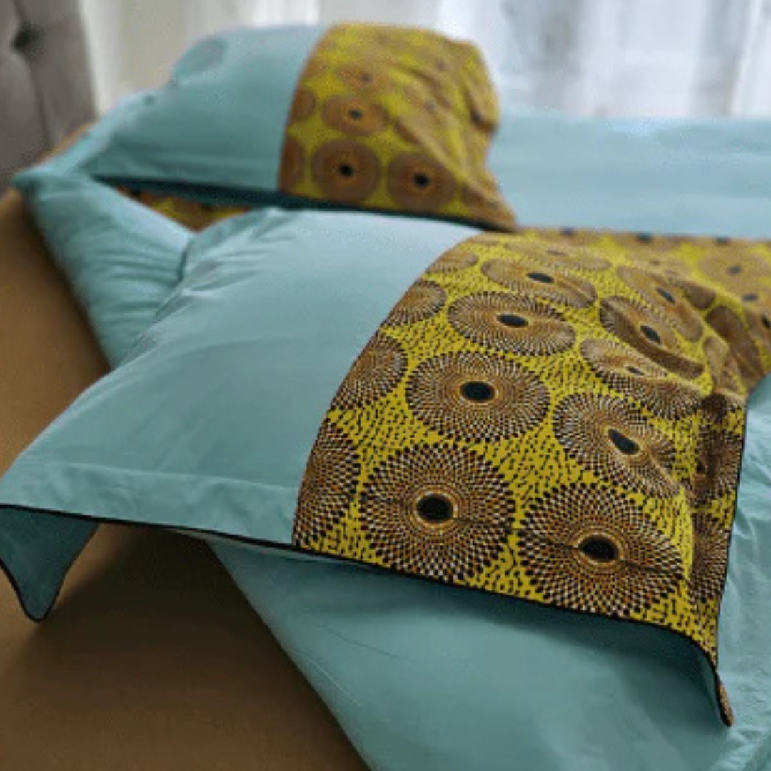 Housse de couette vert 220 x 240 - Nsubra jaune