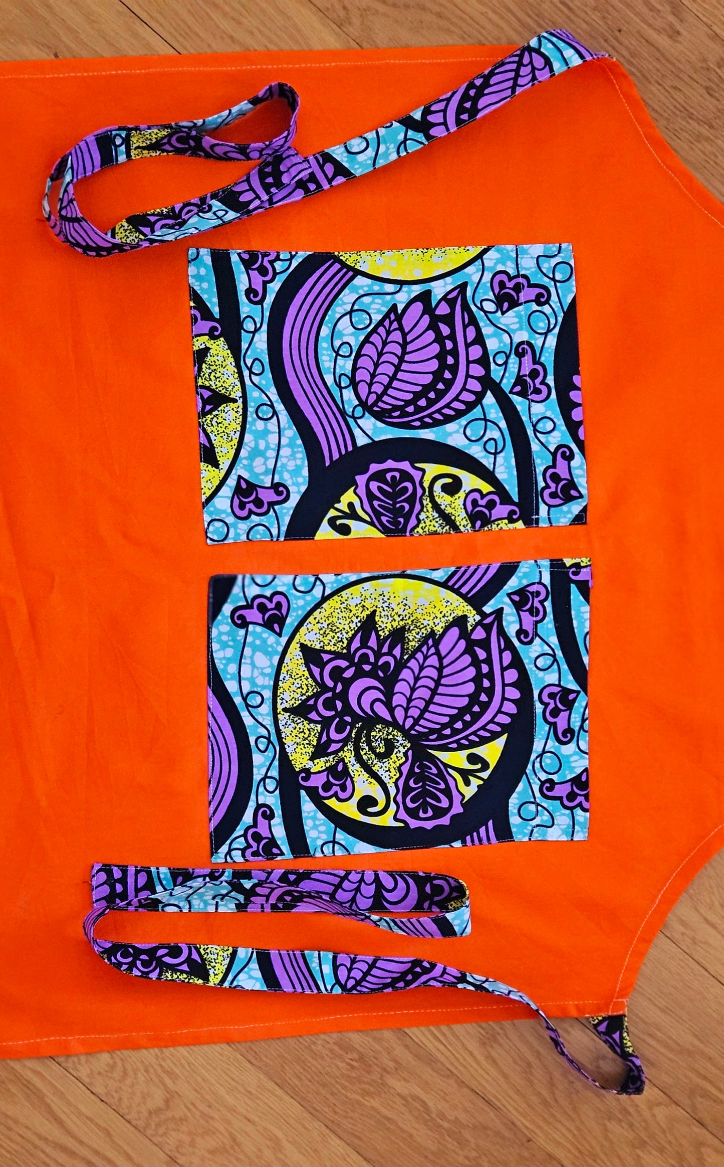 Ethnic Orange Cotton Apron