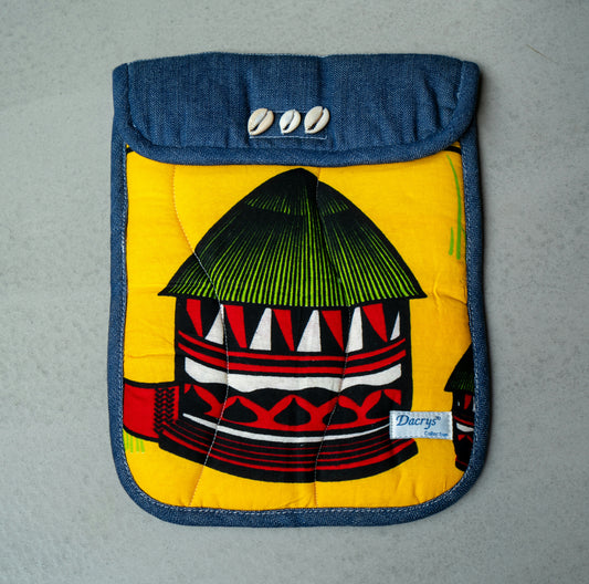 Housse Ipad  Ethnique -  Jean Bleu & Tissu Africain