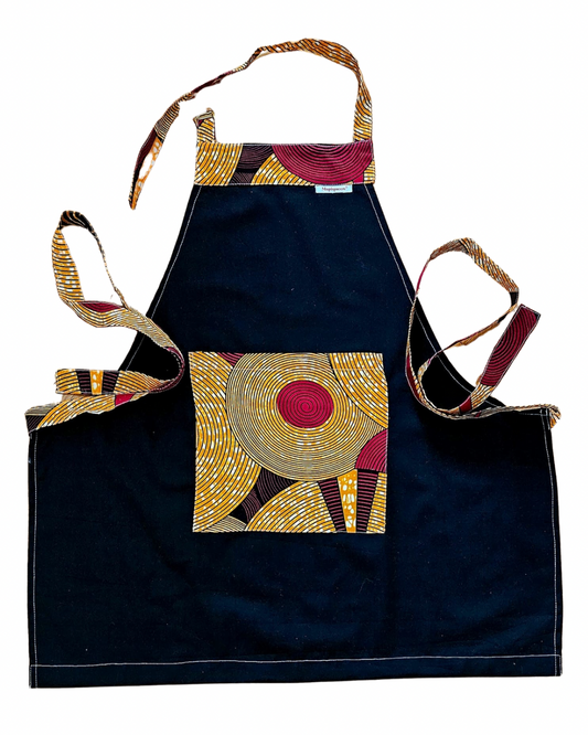Tablier Africain Noir avec Cercles Wax