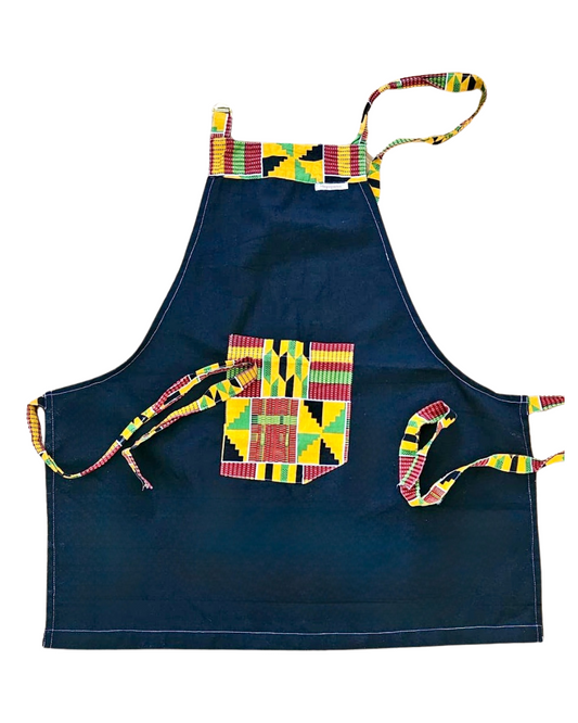 Tablier Noir & Kente.