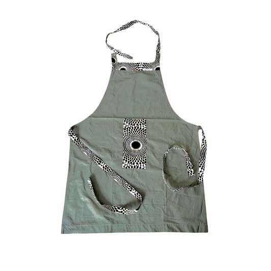 Tablier Gris Coton avec Tissu Nsubra