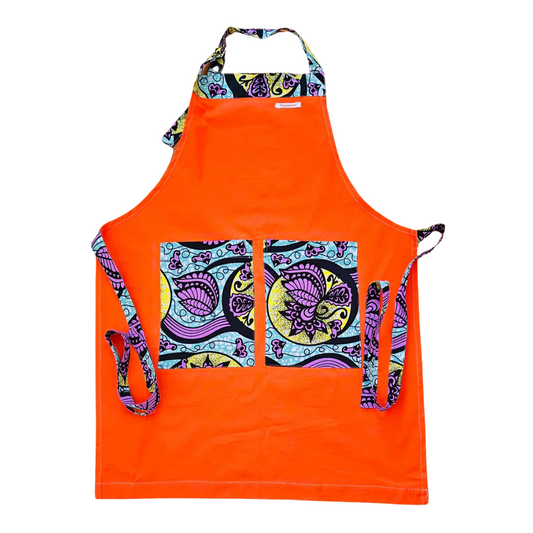 Tablier Ethnique Orange en Coton