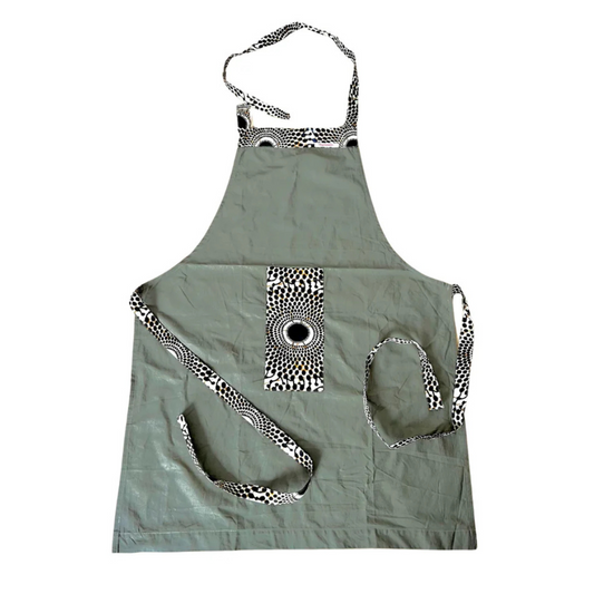 Tablier Gris Coton avec Tissu Nsubra